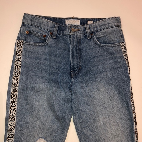 Lucky Brand Relaxed Tapered Stripe Mom Jeans, size 4/27 - Picture 4 of 13